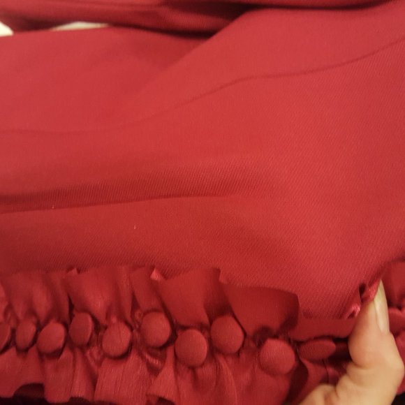 Red button ruffle suite jacket - Picture 2 of 8